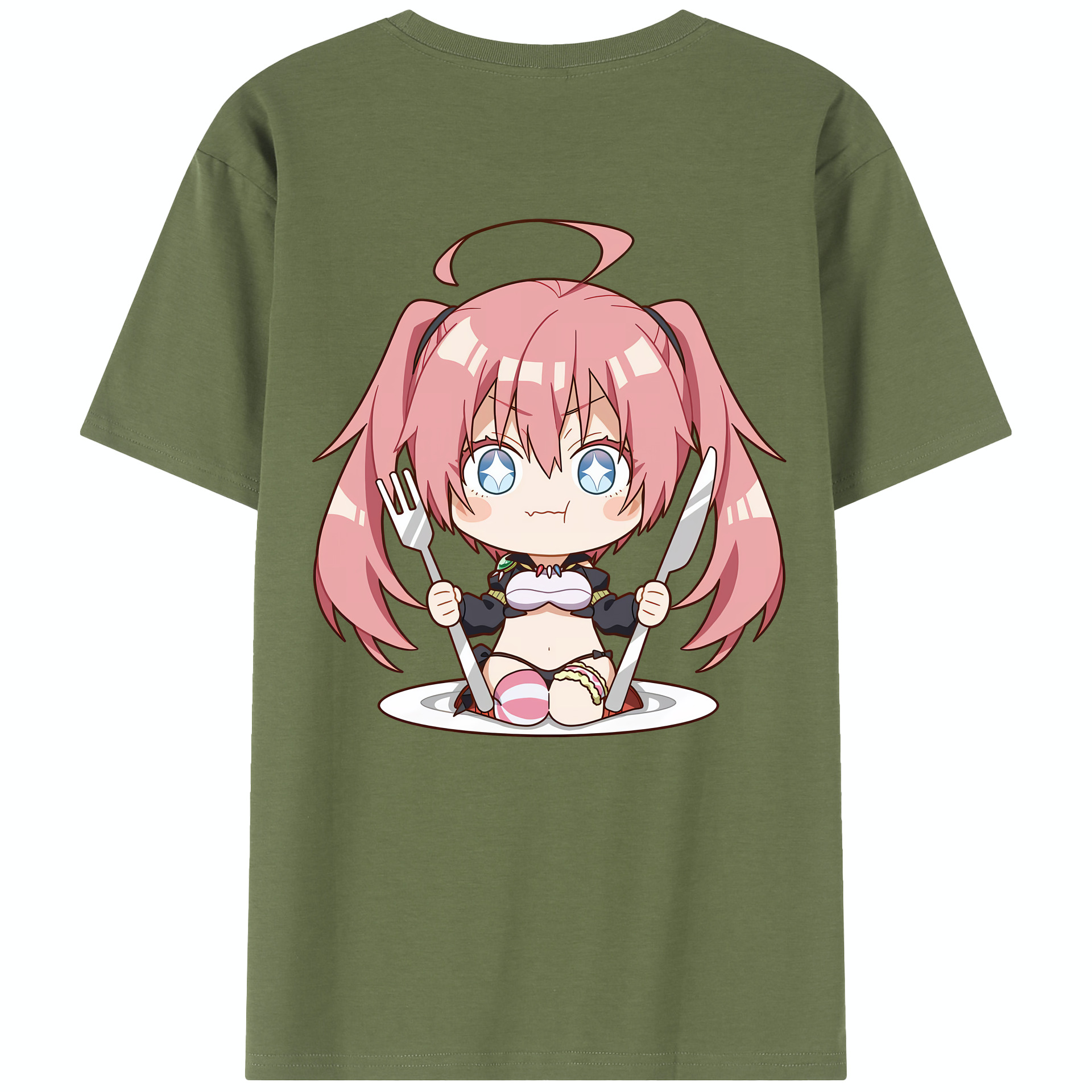 （画像用） 転スラ Regarding Reincarnated to Slime 綿100％半袖Tシャツ（背面プリント）